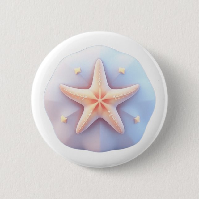 Starfish on a Unique-Shaped Stone Button (Front)