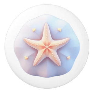 Starfish on a Unique-Shaped Stone Ceramic Knob