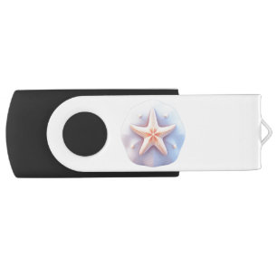 Starfish on a Unique-Shaped Stone Flash Drive