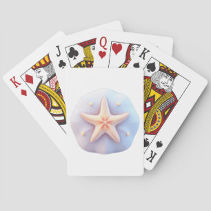 Starfish on a Unique-Shaped Stone Poker Cards