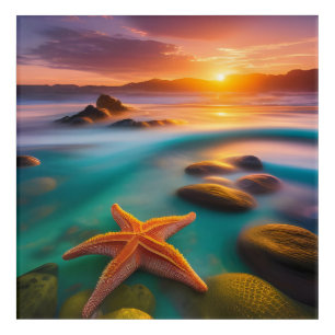 Starfish on beach at Dawn  Acrylic Print