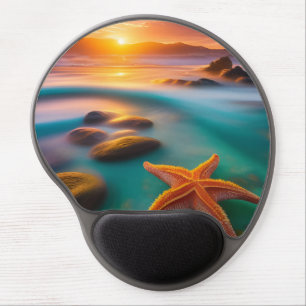 Starfish on beach at Dawn   Gel Mouse Pad
