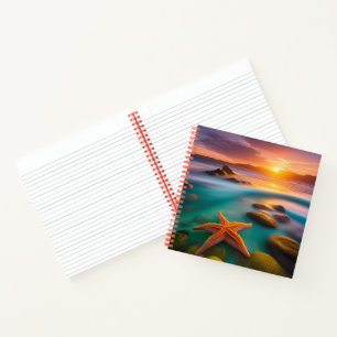 Starfish on beach at Dawn Notebook