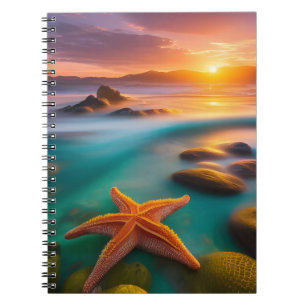 Starfish on beach at Dawn Notebook