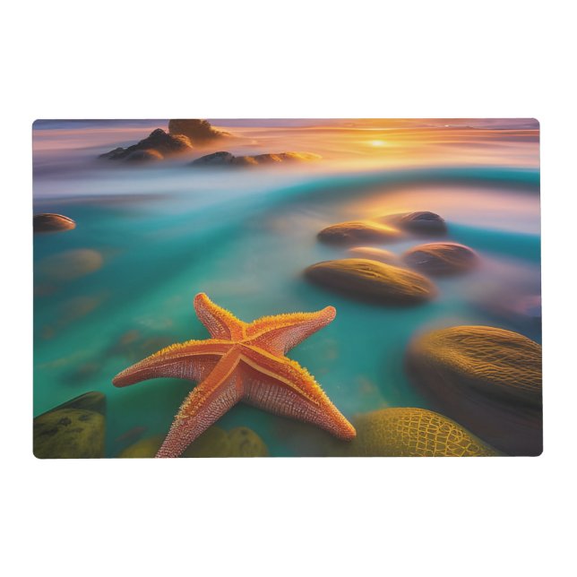 Starfish on beach at Dawn   Placemat (Front)