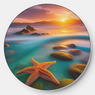 Starfish on beach at Dawn Wireless Charger