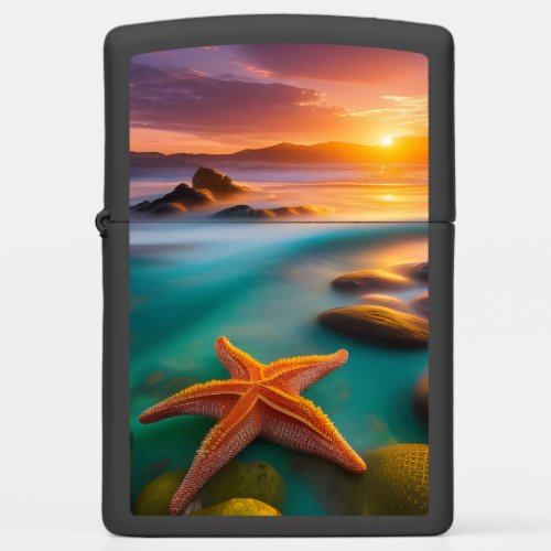 Starfish on beach at Dawn  Zippo Lighter