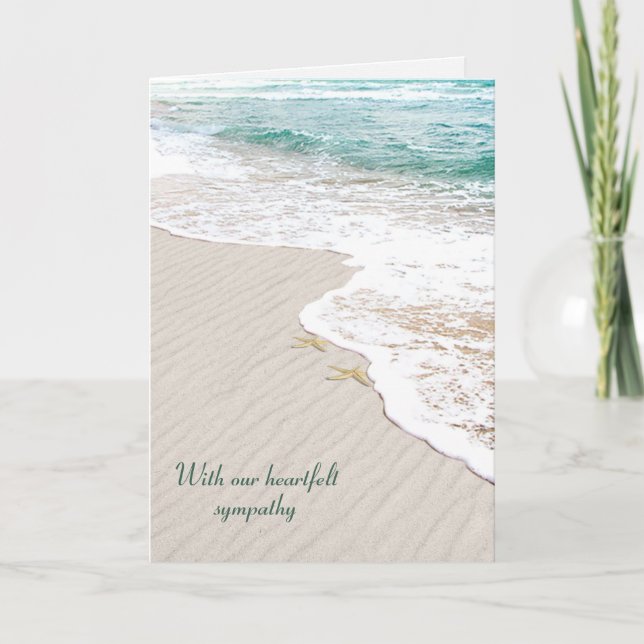 Starfish on Ocean Beach Sympathy  Card (Front)