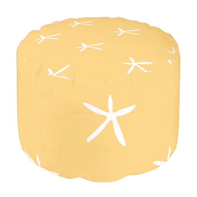 Starfish on Sand Pouf (Angled Front)