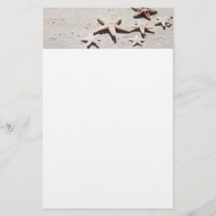 Starfish on sand stationery