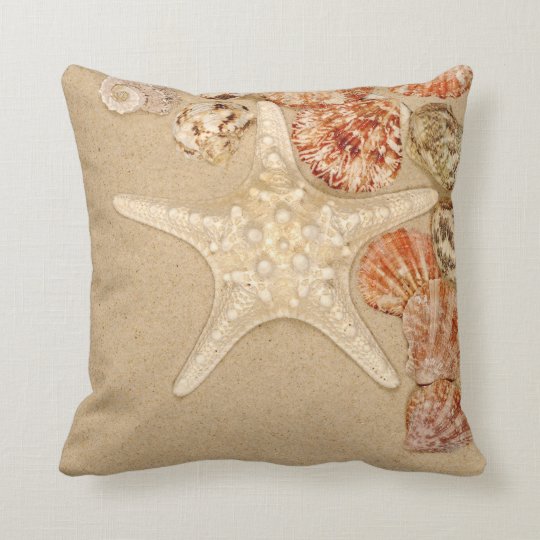 Starfish On Sand Throw Pillow Zazzle Com