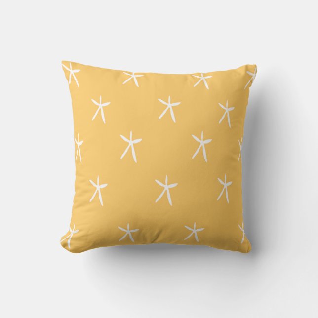 Starfish on Sand Throw Pillow (Front)