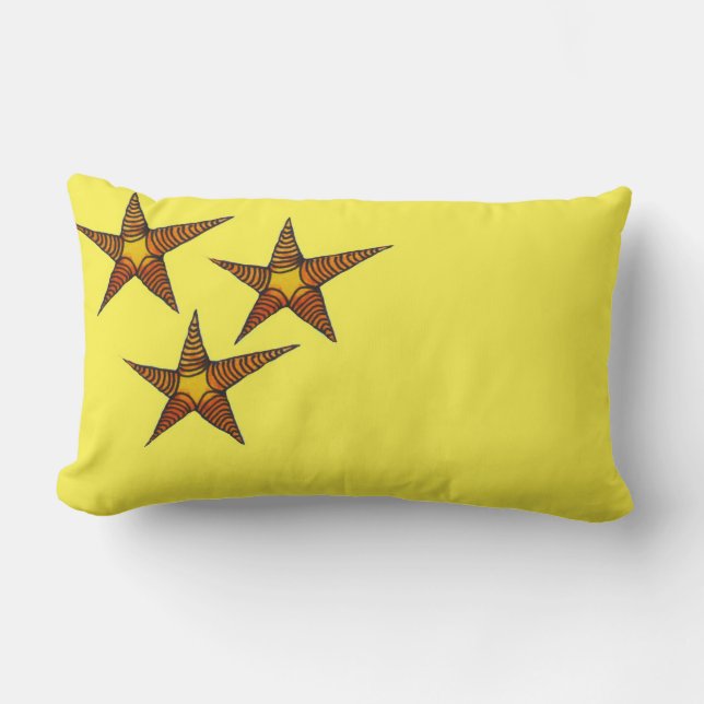 Starfish on sandy beach art lumbar pillow (Front)