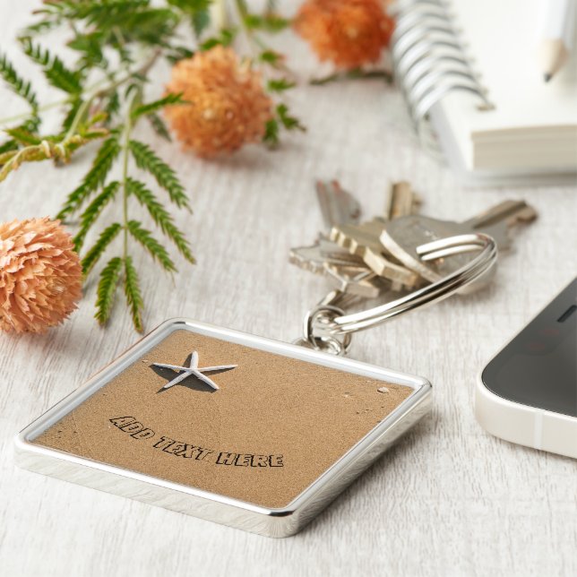 Starfish on Sandy Beach Keychain (Side)