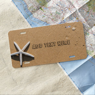 Starfish on Sandy Beach License Plate