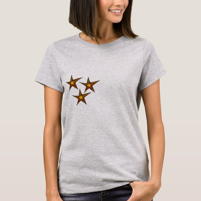 Starfish on sandy beach Summer art T-Shirt (Front)