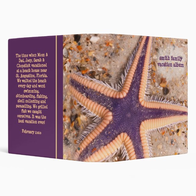 Starfish on the Beach 1.5" 3 Ring Binder (Background)