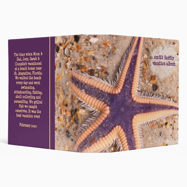 Starfish on the Beach 2" 3 Ring Binder (Background)