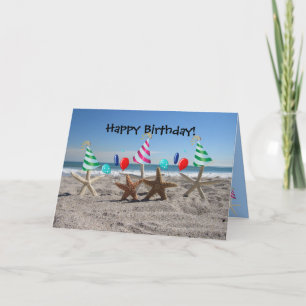 Starfish on the Beach Birthday Card
