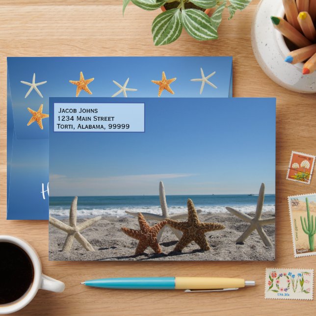 Starfish on the Beach Envelope (Desk)