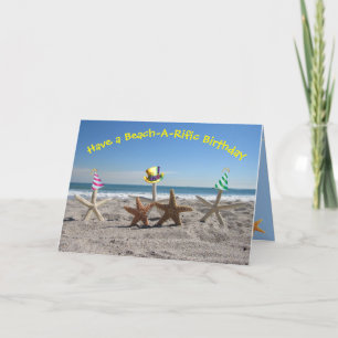 Starfish On The Beach - Folded Birthday Card