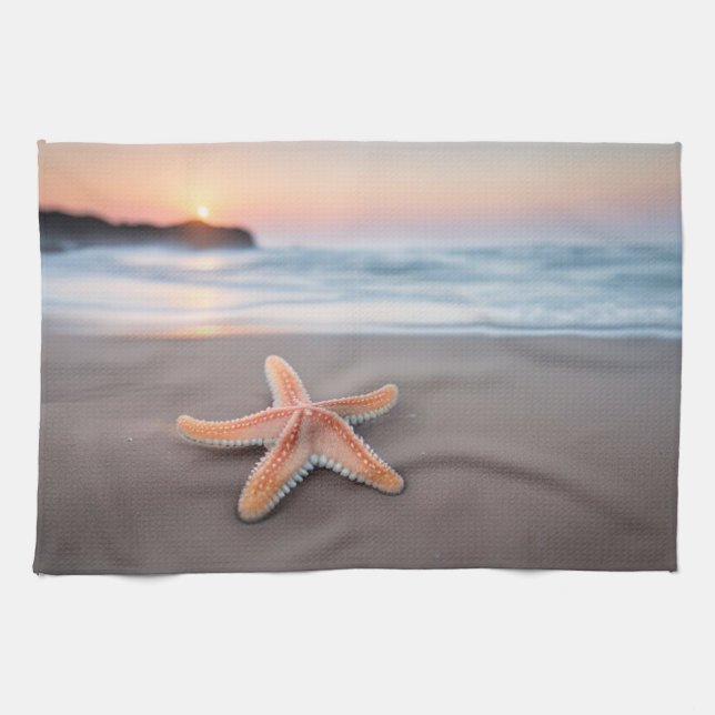 Starfish on the Beach Kitchen Towel (Horizontal)