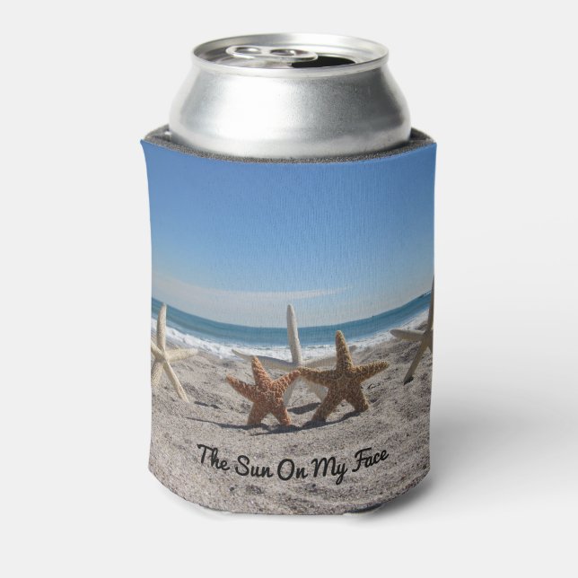 Starfish on the Beach - Personalized Can Cooler (Can Back)