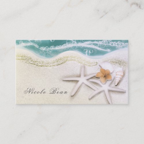 Starfish on the Beach Teal Sea Water Tropical Chic Business Card