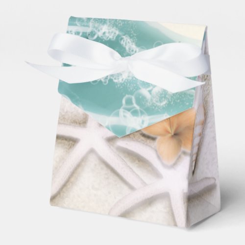 Starfish on the Beach Teal Sea Water Tropical Favor Boxes