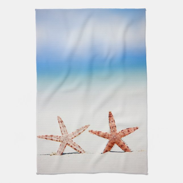 Starfish on the beach towel (Vertical)