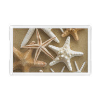 Starfish On The Sand Acrylic Tray
