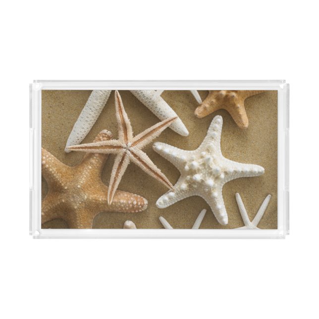 Starfish On The Sand Acrylic Tray (Front)