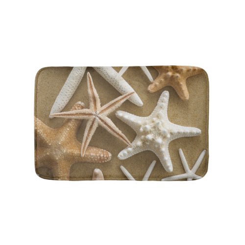 Starfish On The Sand Bath Mat