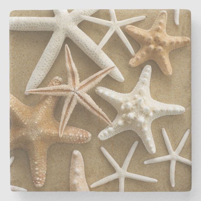 Starfish On The Sand Stone Coaster (Front)