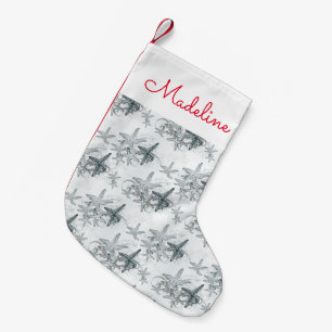 Starfish On The Sea Pattern   Add Your Name Small Christmas Stocking