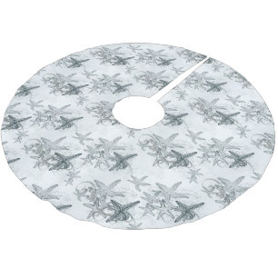 Starfish On The Sea Pattern Brushed Polyester Tree Skirt