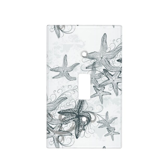 Starfish On The Sea Pattern Light Switch Cover (Front)