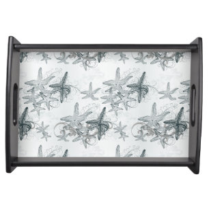 Starfish On The Sea Pattern Serving Tray