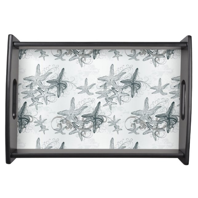 Starfish On The Sea Pattern Serving Tray (Front)