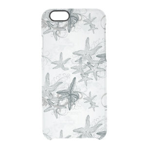 Starfish On The Sea Pattern Clear iPhone 6/6S Case
