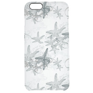 Starfish On The Sea Pattern Clear iPhone 6 Plus Case