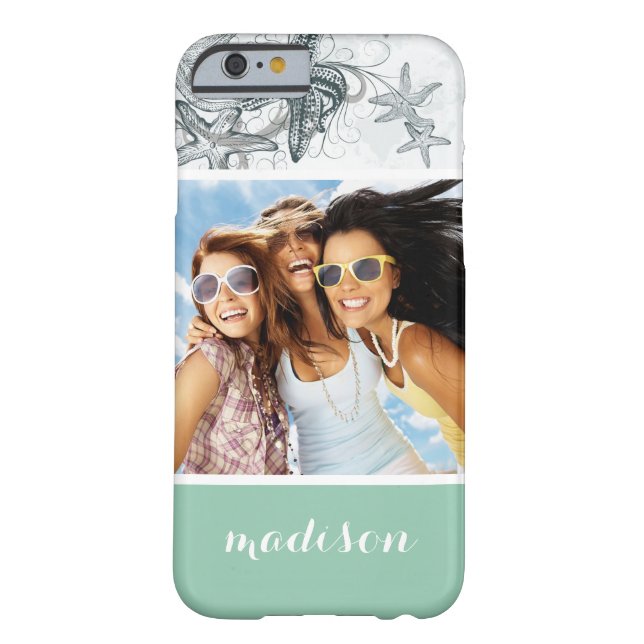 Starfish On The Sea Pattern | Your Photo & Name Case-Mate iPhone Case (Back)