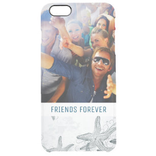 Starfish On The Sea Pattern   Your Photo & Text Clear iPhone 6 Plus Case