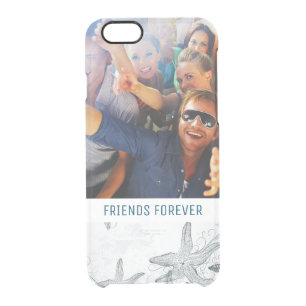 Starfish On The Sea Pattern   Your Photo & Text Clear iPhone 6/6S Case