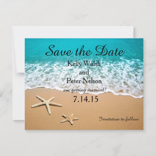 Starfish on the Shore Beach Save the Date Card
