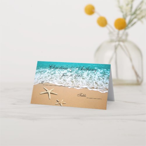 Starfish On The Shore Wedding Reception Place Card