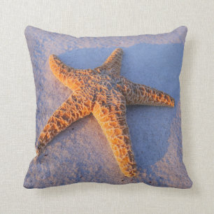 Starfish On White Sand Throw Pillow