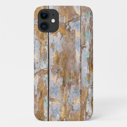 Starfish on Wood iPhone 11 Case