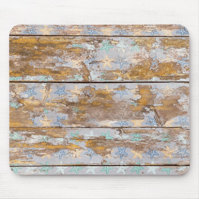 Starfish on Wood Mouse Pad (Front)
