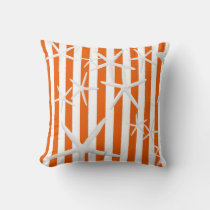 Starfish Orange Stripes Striped Throw Pillow